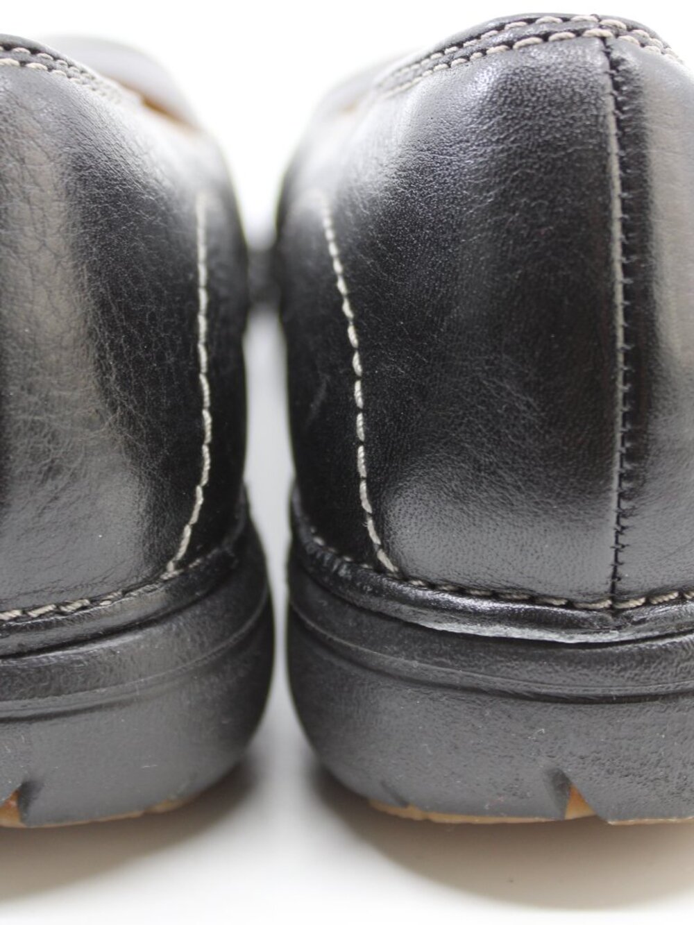 Clarks structured Women Wedge Shoes 8M Black Leather Cushion Casual - Picture 7 of 7
